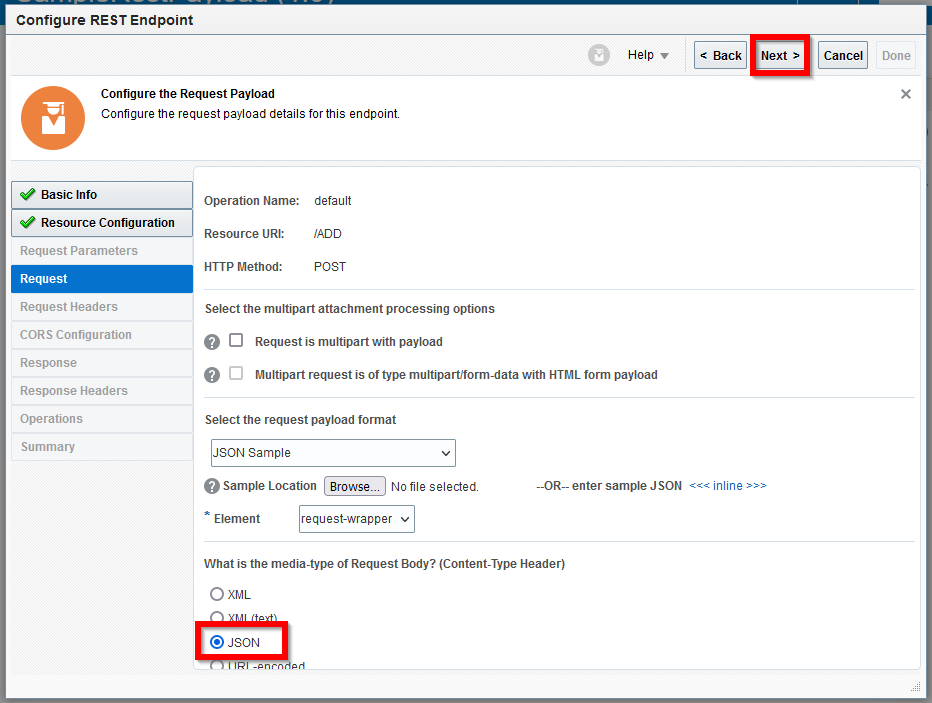 Exposing a REST Service with a Payload in OIC - figure 9